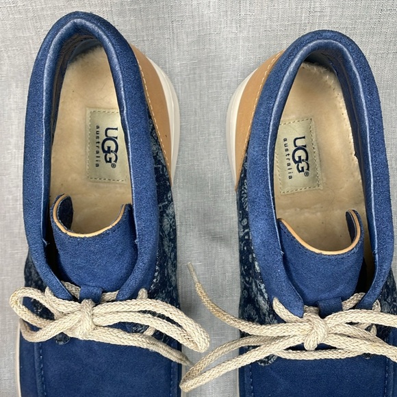 UGG Hulman Bandana Blue Suede Shoes Leather Chukka Lace Up Ankle Boots Mens 9 main image 6